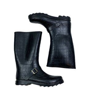 Dirty Laundry by Chinese Laundry Croc Embossed Rubber Boots Women's Size 9